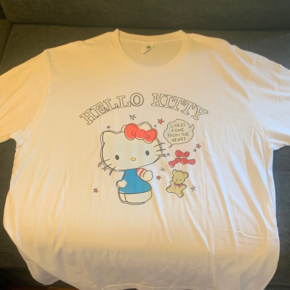 Hello Kitty White Tee with Red and Blue Accents